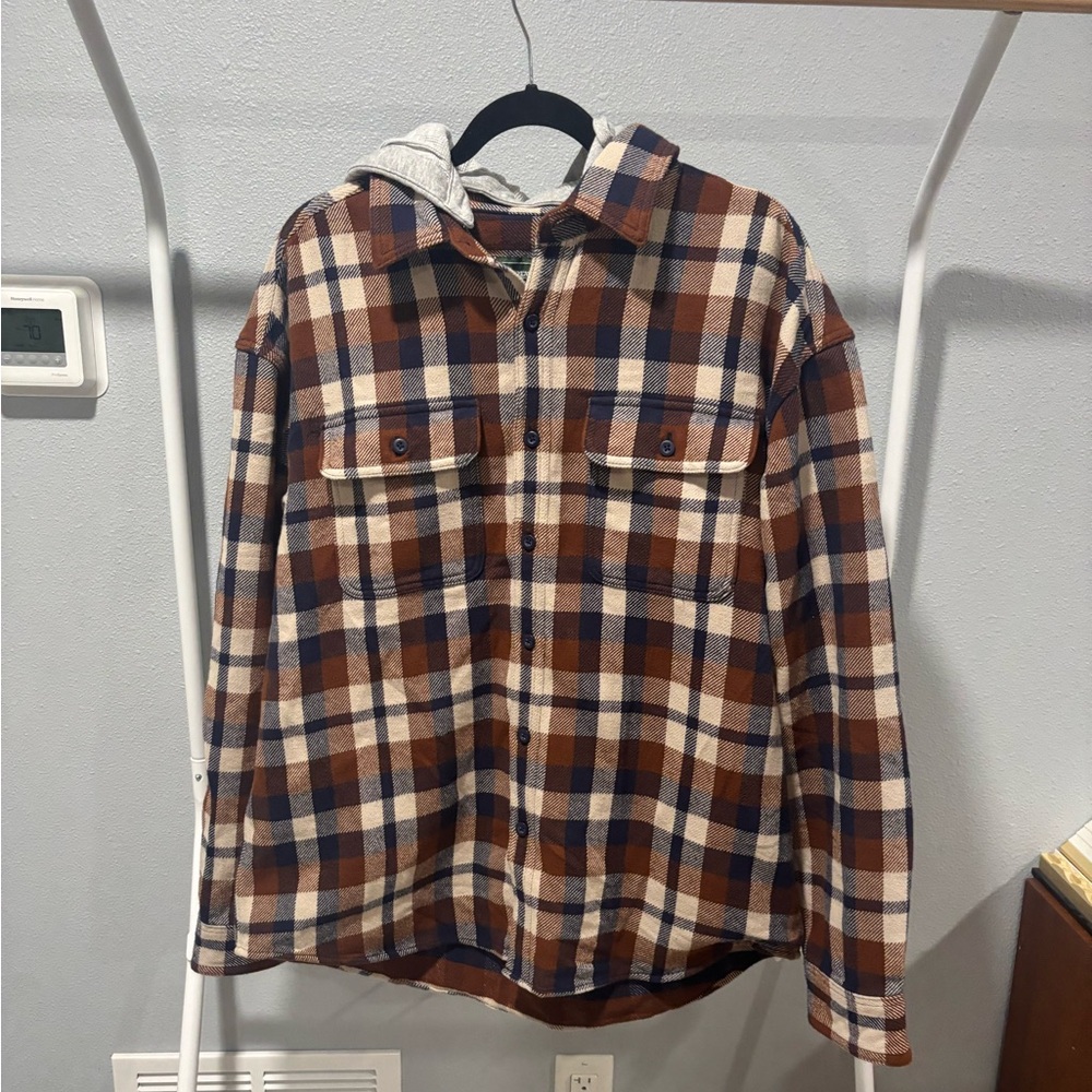 American Eagle Hooded Flannel